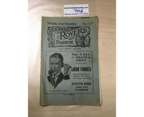 1931/32 Blackburn Rovers v Sheffield Wednesday Football Programme: The 1-6 away win was the biggest away win from any team in