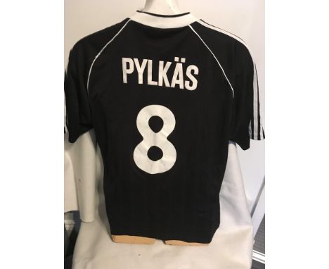 1999/00 Jokerit Intertoto Match Worn Football Shirt: Swapped with West Ham player after the match. Black short sleeve Adidas 