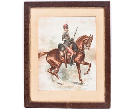 An Ackermann print “Rifle Brigade”, d 1841 mounted and framed by Ackermann &amp; Son with their label on the border, 22½” x 1