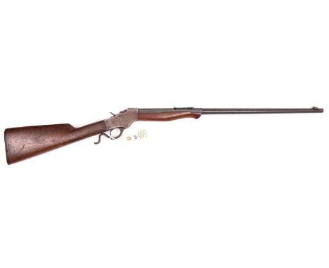 A .”25 “ 20” Stevens underlever falling-block Ideal Model 44 1/2” sporting rifle, half-octagonal barrel 26” with ratchet rear