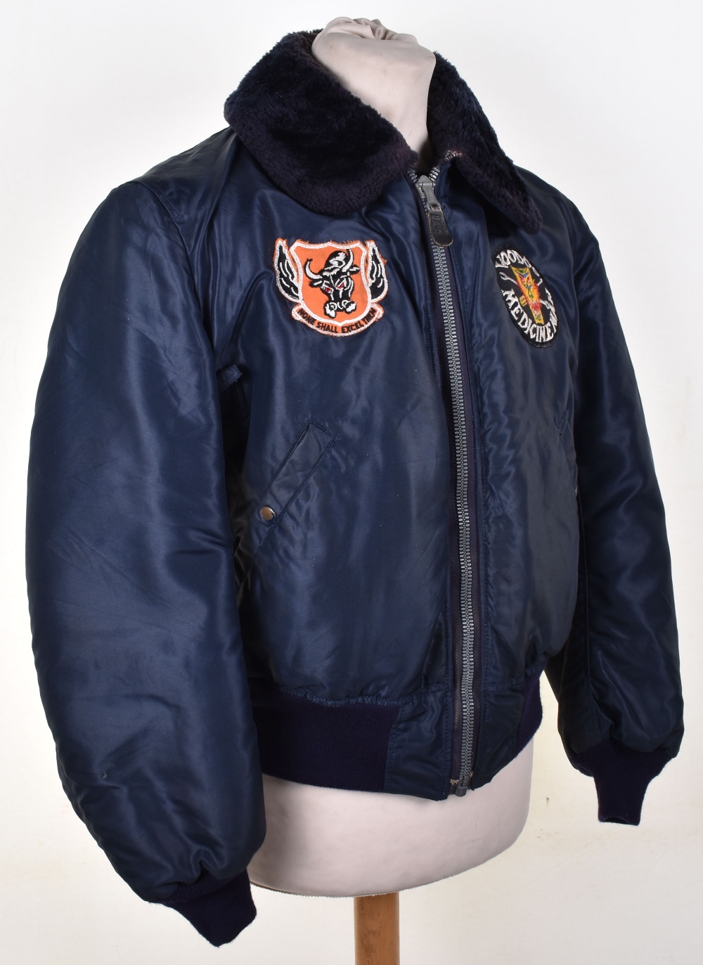 US Korean War B15 Flight Jacket with Original Squadron Patches, fine