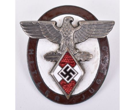 Hitler Youth Award Badge for Distinguished Foreigners, oval enamel badge with eagle to the centre and enamel HJ diamond insig