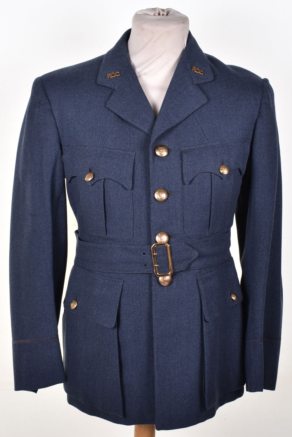 WW2 Royal Observer Corps Officers Tunic, being four pocket RAF pattern ...