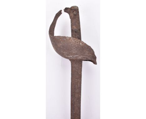 Battlefield Recovered British Army Sword: Solid heavy rusted relic sword.