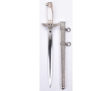 Third Reich Diplomatic Officials Dress Dagger, complete with its scabbard. Double edged blade with F W Holler Berlin makers m