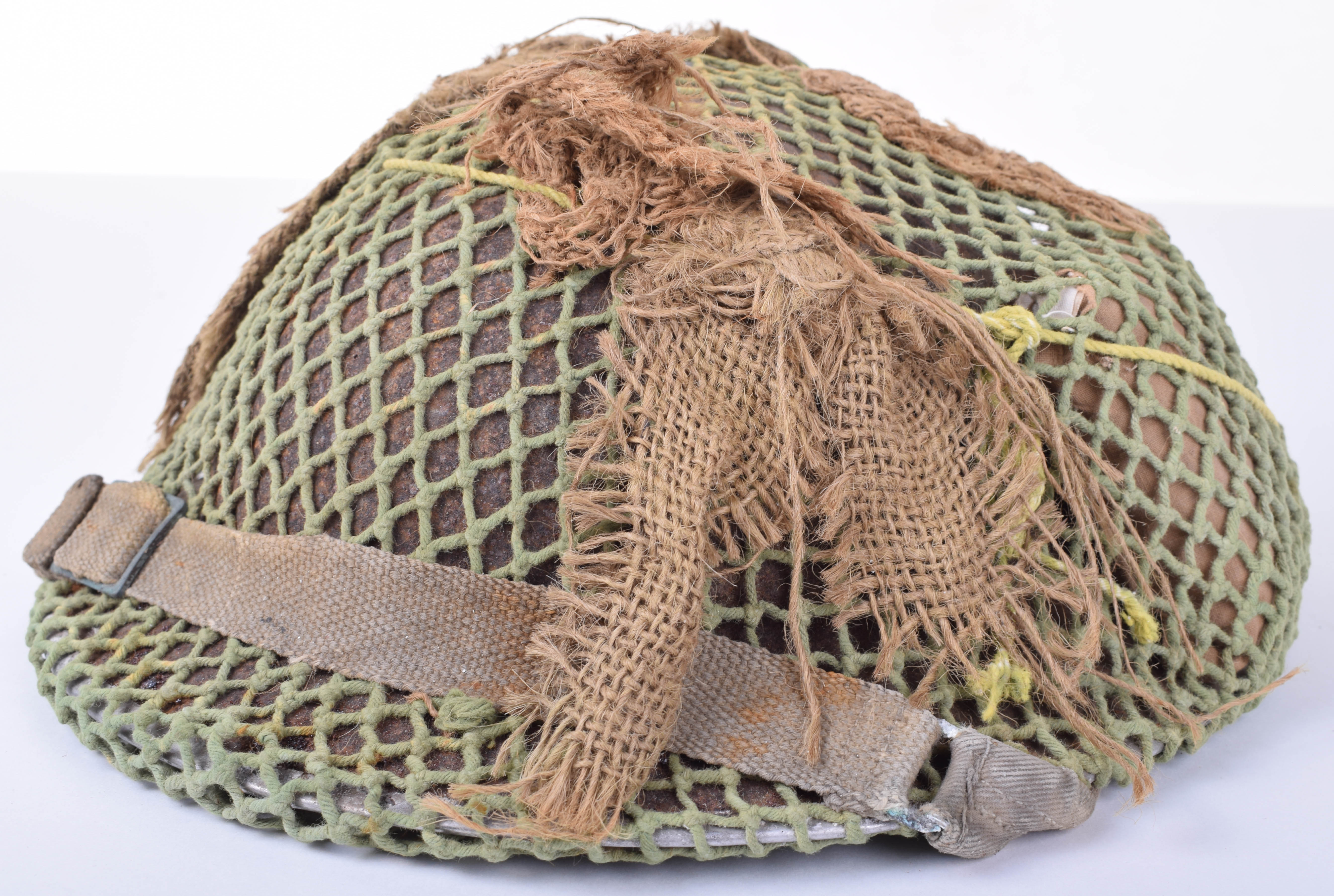 WW2 British Steel Combat Helmet With Camouflaged Net, Fine Example Of A ...