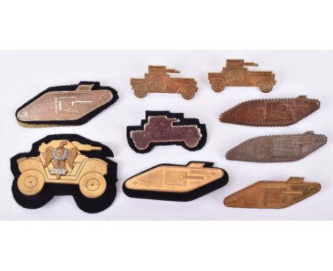 Selection of Metal Armoured Car and Tank Crewman’s Badges, various periods and types. All generally good condition. (9 items)