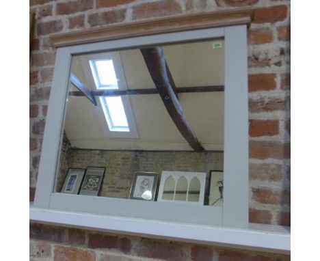 A shaker style mirror with an oak top - Width 88cm x Depth 80cm 