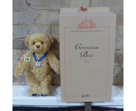 A Steiff Coronation bear - boxed, as new - RRP £175 