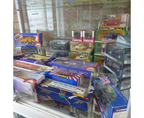 A collection of 26 boxed diecast vehicles including Corgi, Solido, Vanguards, Sikn - all good, one Corgi train box slightly c