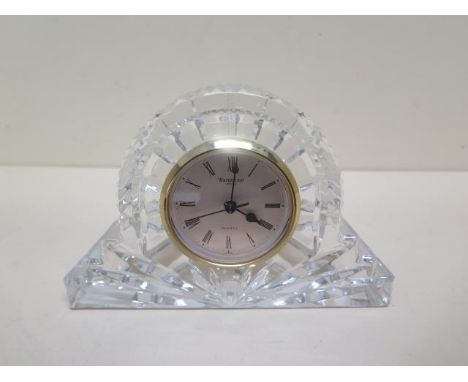 A Waterford Crystal quartz mantle clock - Height 12cm, - working order, good condition 