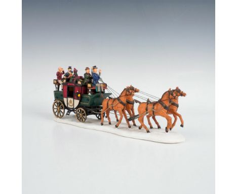 This adorable highly detailed figurine depicts an old stagecoach pulled by 4 horses with merry riders inside and out. SKU #93