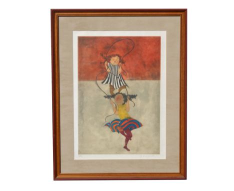 Graciela Rodo Boulanger (born 1935) Lithograph of two Children. Pencil signed lower right. Numbered (XXVII/L) lower left. Mor