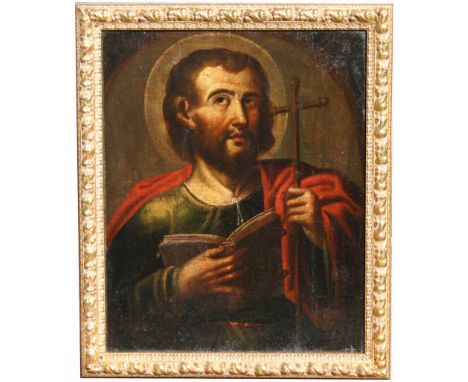 Spanish School Old Master Painting of St. John. Oil on canvas. Appears to be unsigned. Provenance: Deceased estate of Dr. Joh