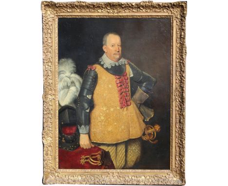 Bartholomeus Van Der Helst (Holland, 1613 - 1670) Oil on canvas portrait painting of a nobleman. Signed and dated 1646 lower 