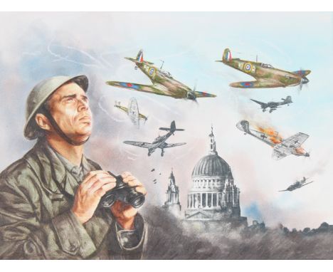 Paul Calle (1928 - 2010) and Chris Calle (B. 1961) "1940s - Aviation Assumes Strategic Importance" Signed lower right. Origin