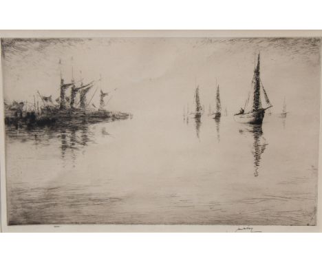 James McBey (American 1883-1959) The Ebb Tide, 1922 Etching Signed in ink bottom right margin and numbered in ink bottom left