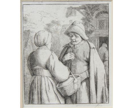 Adriaen Van Ostade (Dutch 1610-1685) Man and Woman Conversing, c. 1673 Etching on laid paper Sight Size: 3.75 x 3 1/8 in. Ove