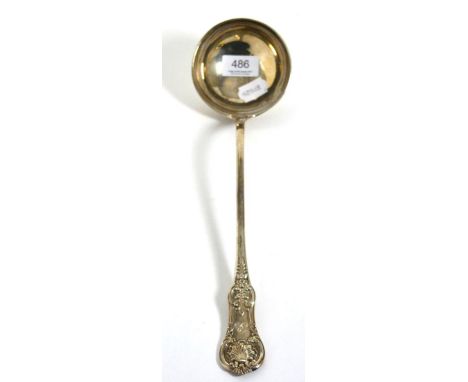 Georgian Scottish silver Queens pattern soup ladle 