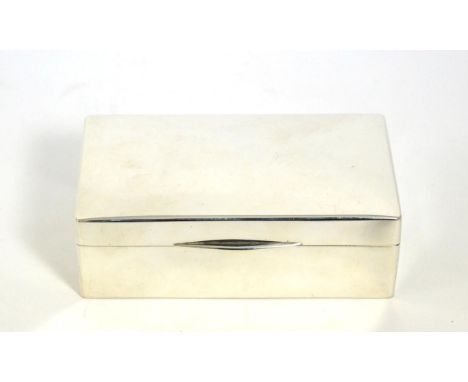 A Continental silver rectangular cigarette case, with presentation inscription from The British America Club, Madrid 1956
