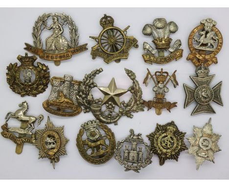 Fifteen British regimental cap badges. P&amp;P Group 1 (£14+VAT for the first lot and £1+VAT for subsequent lots) 