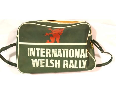 1970s International Welsh Rally shoulder bag. P&amp;P Group 2 (£18+VAT for the first lot and £3+VAT for subsequent lots) 