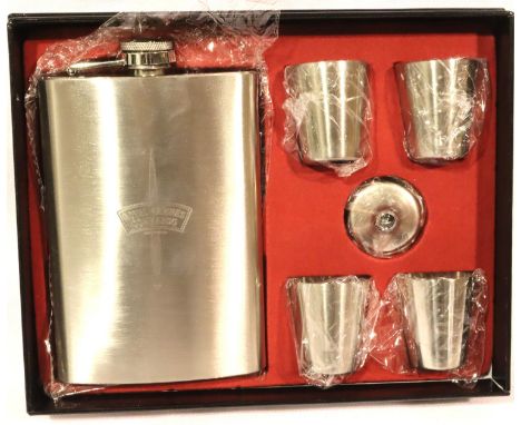 New hip flask and shot cup set with Royal Marine Commando logo. P&amp;P Group 2 (£18+VAT for the first lot and £3+VAT for sub