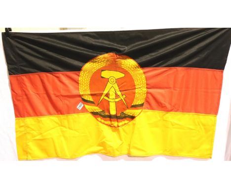 German DDR period flag of multi piece construction, 120 x 70 cm. P&amp;P Group 1 (£14+VAT for the first lot and £1+VAT for su