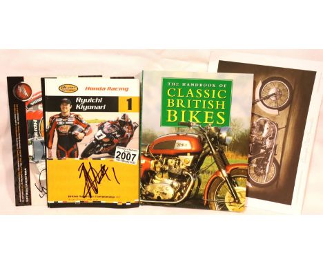 Motorbike racing autographs and related books. P&amp;P Group 1 (£14+VAT for the first lot and £1+VAT for subsequent lots) 