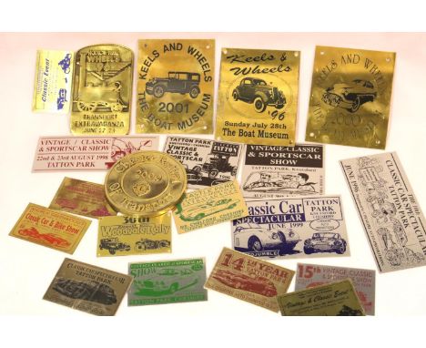 Twenty Classic Car show plaques, 1990-2000s. P&amp;P Group 1 (£14+VAT for the first lot and £1+VAT for subsequent lots) 