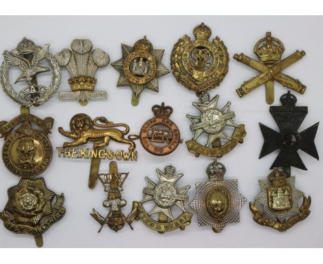 Fifteen British regimental cap badges. P&amp;P Group 1 (£14+VAT for the first lot and £1+VAT for subsequent lots) 