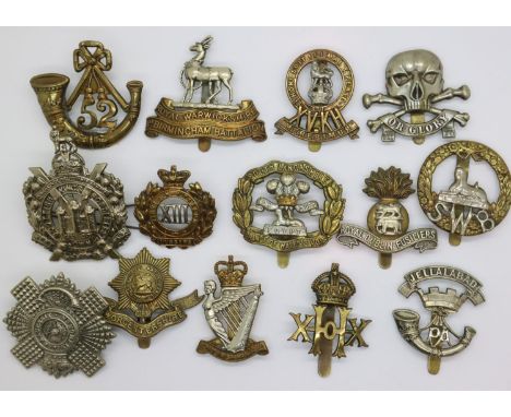Fifteen British regimental cap badges. P&amp;P Group 1 (£14+VAT for the first lot and £1+VAT for subsequent lots) 