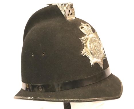 Cheshire Constabulary; a 1950s Police Constables helmet, marked to interior The Cape Crusader. P&amp;P Group 2 (£18+VAT for t