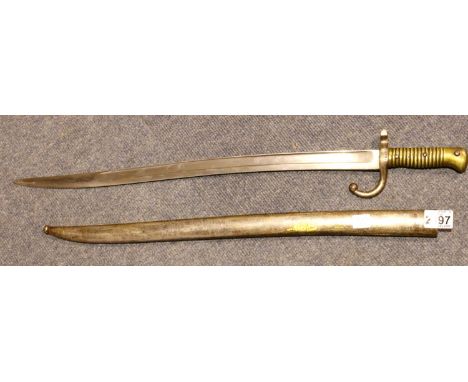 French sword bayonet Mutzig model 1868 with scabbard. P&amp;P Group 3 (£25+VAT for the first lot and £5+VAT for subsequent lo