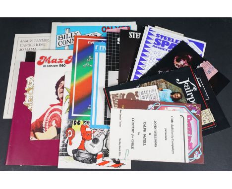 Memorabilia - 25 Folk related tour programmes ticket stubs and promo material to include:  James Taylor &amp; Carole King 197