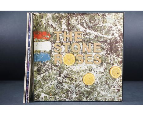 Vinyl - The Stones Roses - 3 original UK 1st pressing albums and 2 x 12” singles to include: The Stone Roses (Silvertone Reco