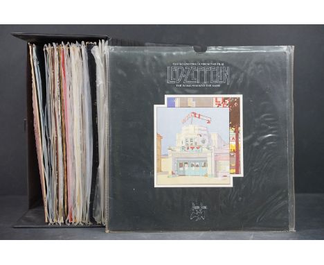 Vinyl - 18 Rock / Metal LPs and 7 12" singles to include Led Zeppelin, Budgie. Cozy Powell, Rainbow x 2, Twisted Sister, Naza