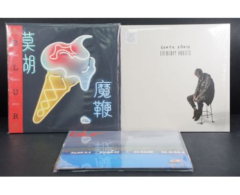 Vinyl - 3 Blur / Damon Albarn LP’s to include: The Magic Whip (Parlophone – 0825646141715, 1st pressing double LP) EX+, The B