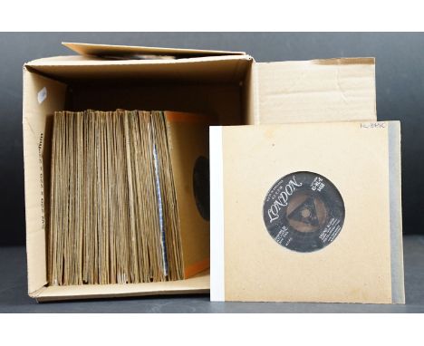 Vinyl - 50 mainly Rock ’N’ Roll / Rockabilly UK 1st pressing tri-centre 7” singles on London Records 8000 series to include: 