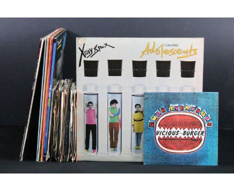 Vinyl - 8 Punk &amp; New Wave LPs, 1 12" single and 29 7" singles to include X-Ray Spex Germ Free Adolescents (original UK pr