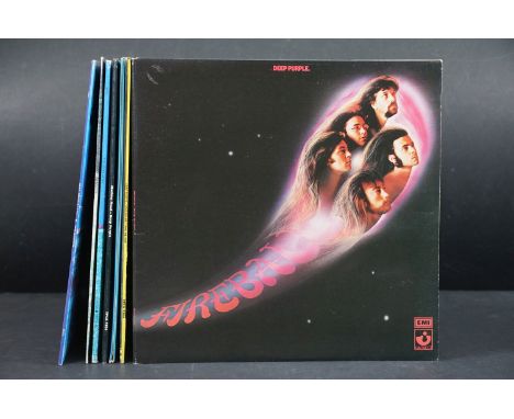 Vinyl - 7 LPs to include Deep Purple x 4 (Fireball with insert, Machine Head, In Rock, Who Do We Think We Are), Ten Years Aft