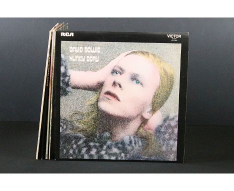 Vinyl - 5 David Bowie LPs to include Hunky Dory (lyric inner, Titanic / Chrysalis credits), Ziggy Stardust (lyric inner, main