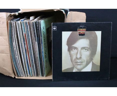 Vinyl - Over 50 LPs and 16 7" singles to include Leonard Cohen, The Rackensack, Johnny Cash, Love Unlimited, Star Wars, Thelm
