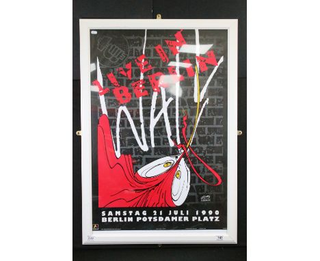 Memorabilia - Framed &amp; glazed The Wall Live In Berlin 1990 poster. Anabas AC016. Approx dimensions H 100cm x W 69cm 