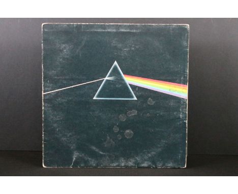 Vinyl - Pink Floyd - Dark Side Of The Moon LP on Harvest SHVL 804. Solid blue triangle labels, black inner, sleeve with light