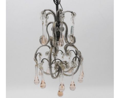 A small Venetian style beaded light fitting, 30cm tall