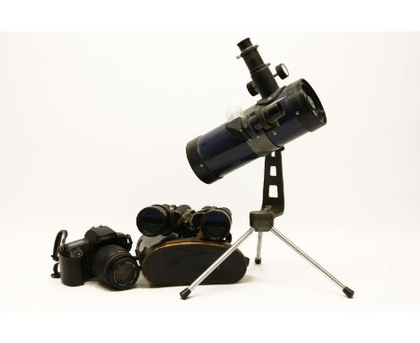 An Astral 450 D=76mm F=600mm Catadioptric, Focal Ratio 1:7:9 telescope, a decanter, binoculars, a Canon EOS1000F camera etc.