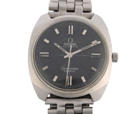 OMEGA - a Vintage stainless steel Seamaster Cosmic automatic bracelet watch, ref. 165.022, circa 1960s, black crosshair dial 