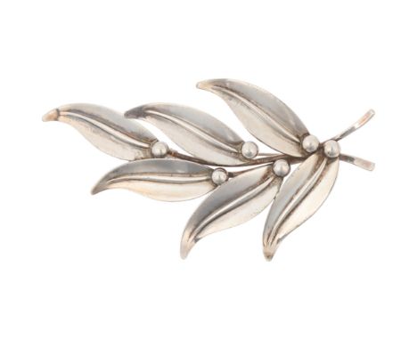 NIELS ERIK FROM - a large Danish modernist sterling silver floral spray brooch, 80.1mm, 10.5g Condition Report: No damage or 