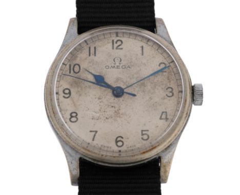 OMEGA - a Second World War Period stainless steel British Air Ministry RAF pilot's/navigator's mechanical wristwatch, circa 1